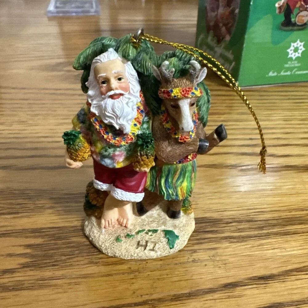 Slavic Treasures~SSO- HI1 Hawaii State Santa-Santa and Reindeer